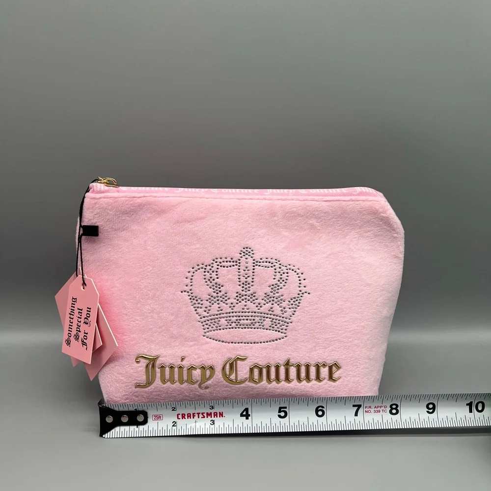 Juicy couture pink velour cosmetics bag